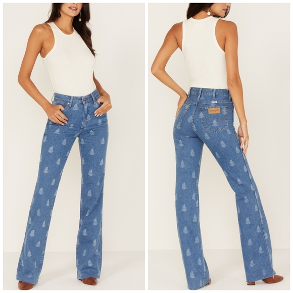 Wrangler Denim - 💎NEW Wrangler "Westward 626" Paisley Print High-Rise Bootcut Medium  Wash Jeans